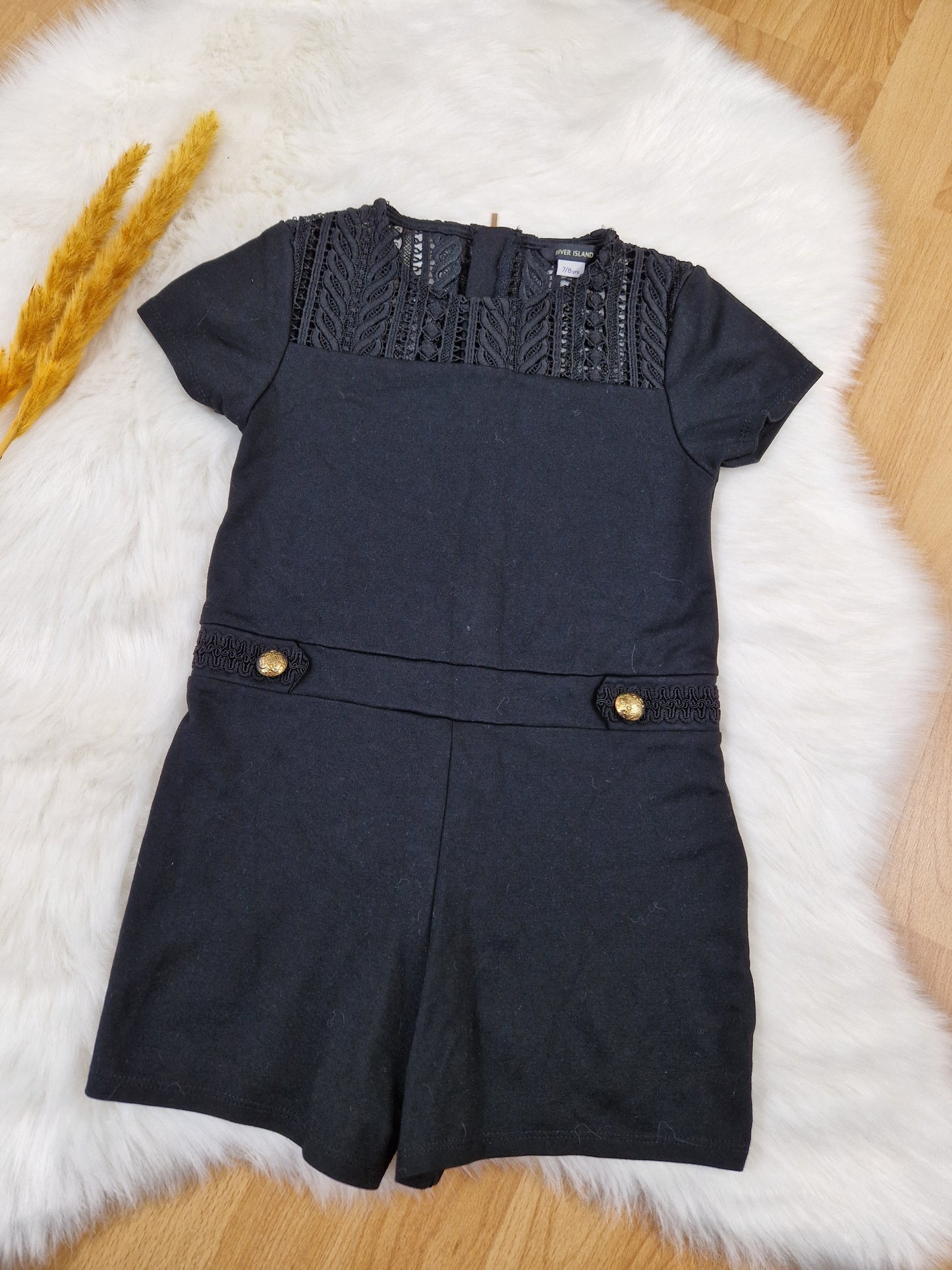 Schwarzer Jumpsuit „River Island“ – Englandmode | Größe 122/128