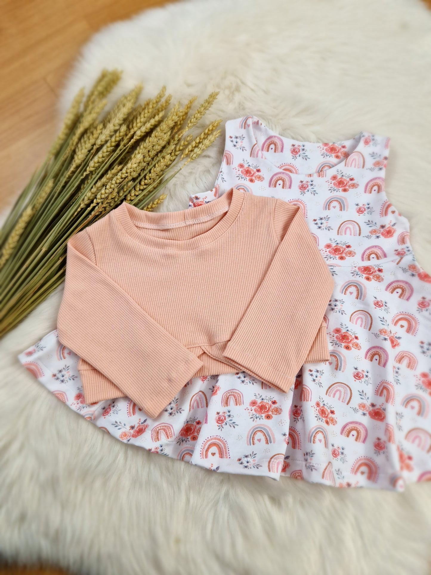 Handmade Set – Kleid & Sweater Kurz | Größe 80 | Mädchen