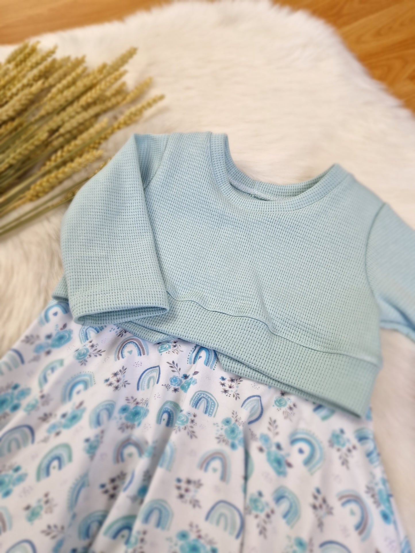Handmade Set – Kleid & Sweater Kurz | Größe 80 | Mädchen