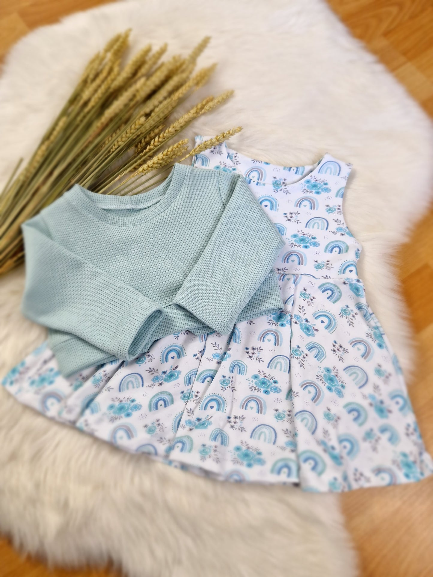 Handmade Set – Kleid & Sweater Kurz | Größe 80 | Mädchen