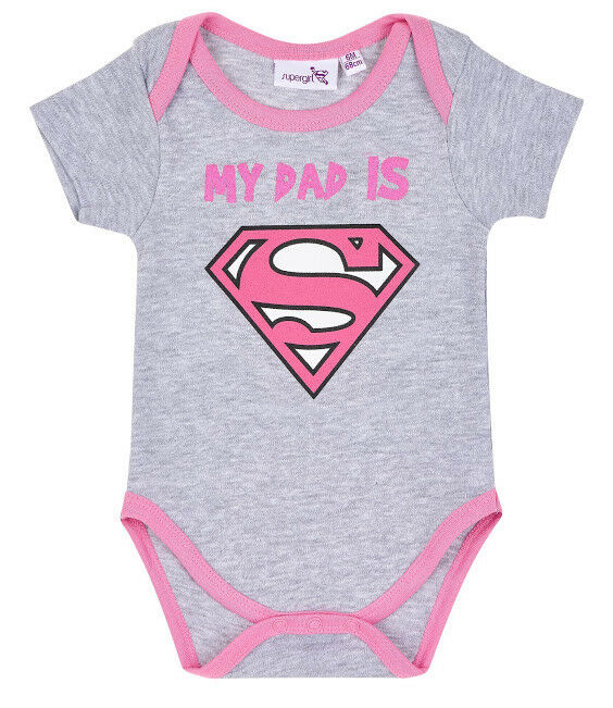 Body „Superbaby“ – Grau, Rosa & Weiß | Mädchen | Größe 62–92 | Neu