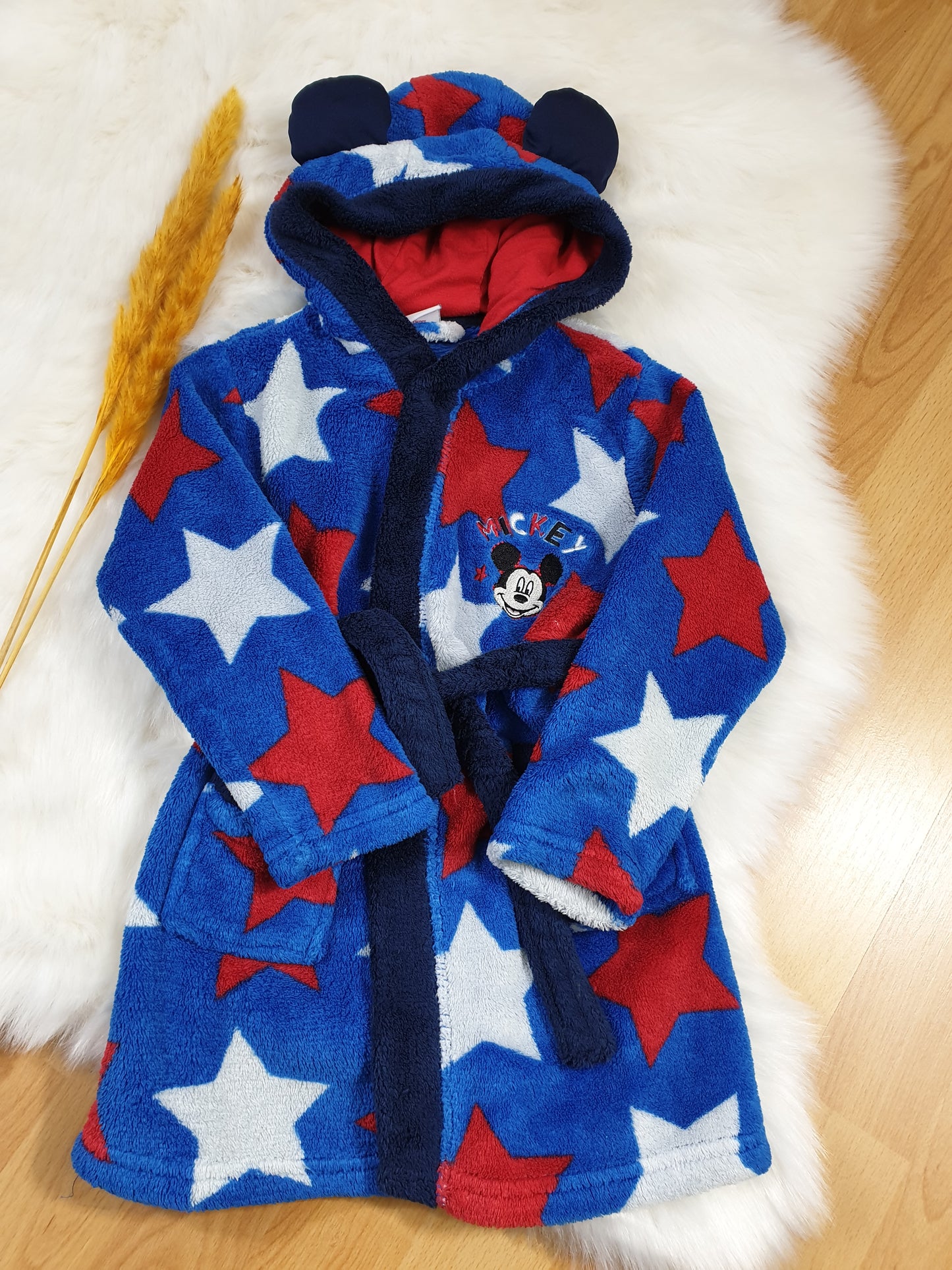Disney Mickey Mouse Bademantel – Blau mit Sternen – Jungen – Gr. 74/80