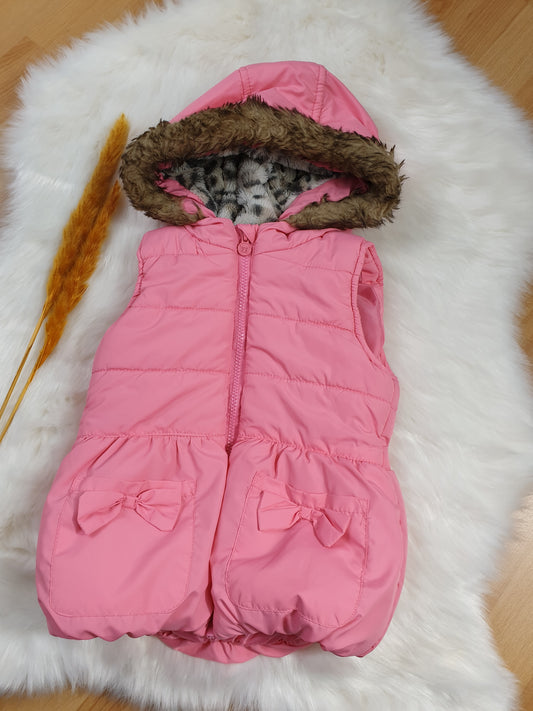 Young Dimension Weste – Rosa Kunstfell – Mädchen – Gr. 104/110