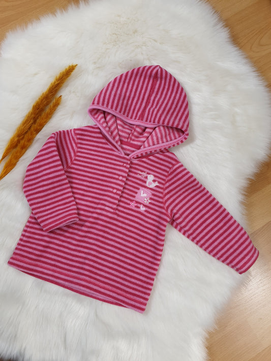 George Fleecepullover – Pink gestreift – Mädchen – Gr. 68/74