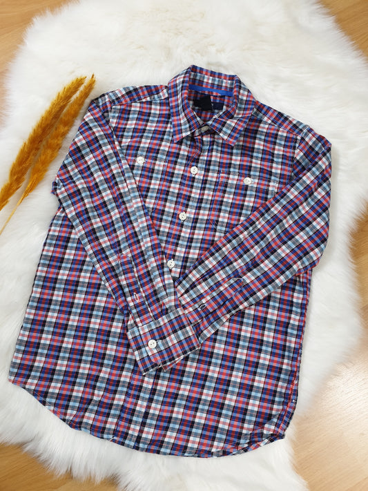 GAP Hemd – Blau Rot Kariert – Jungen – Gr. 116/122