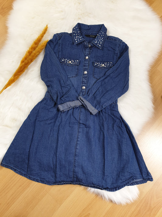 George Jeanskleid – Blau mit Strass – Mädchen – Gr. 110/116