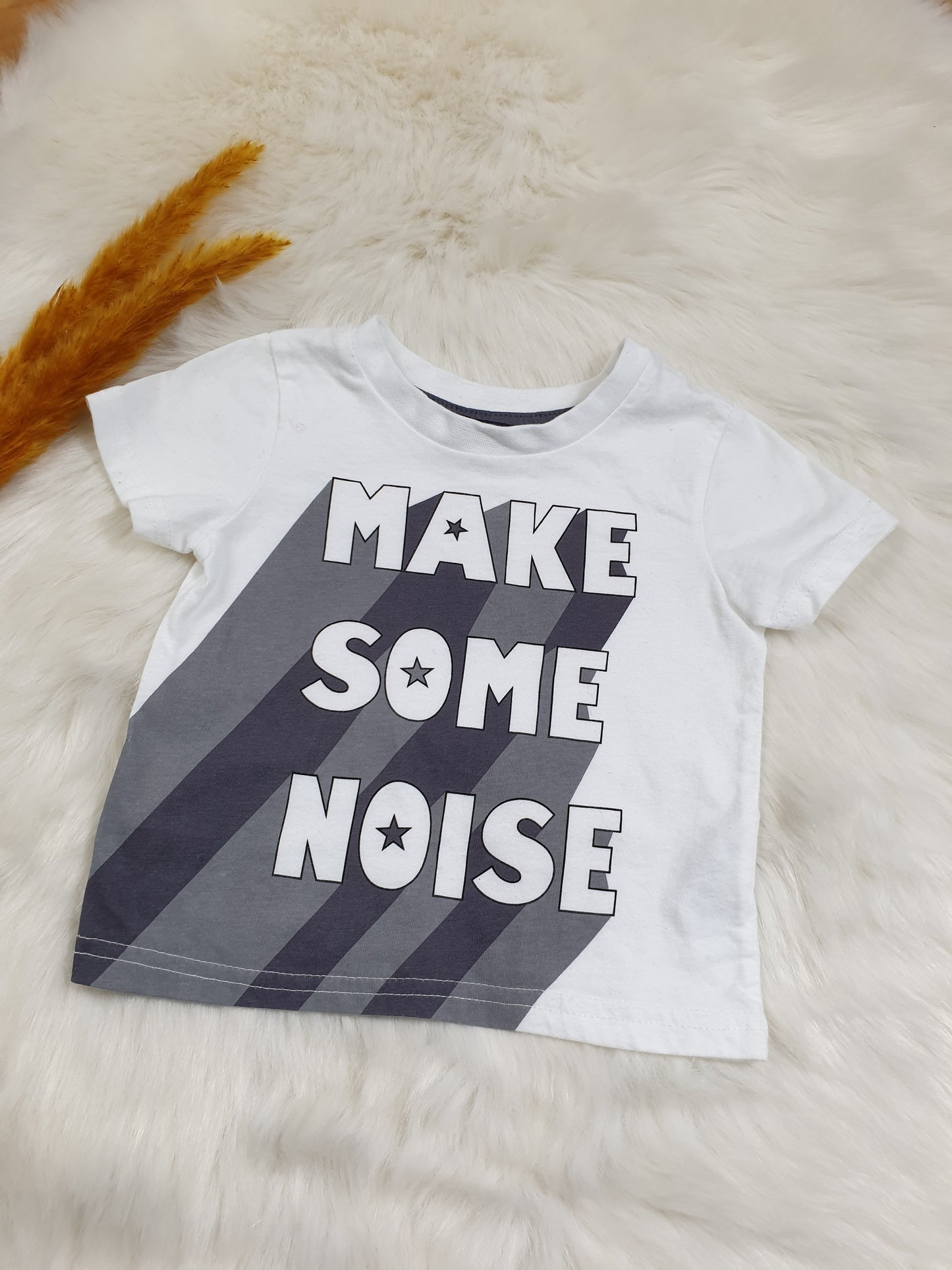 2er-Set Shirts – Weiß & Grau – Jungen – Gr. 74/80 – Mini Rebel / Primark