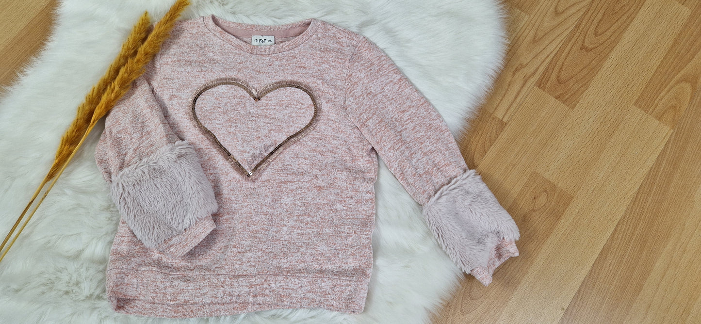 F&F Shirt / Sweater – Rosa – Mädchen – Gr. 104/110