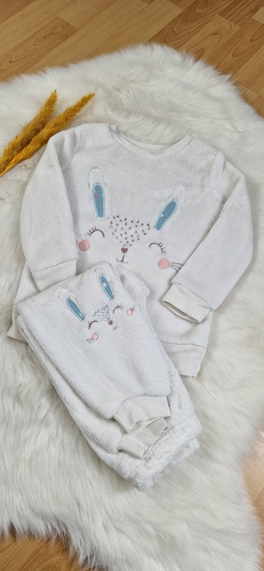 George Schlafanzug – Weiß – Hasenapplikation – Mädchen – Gr. 98/104
