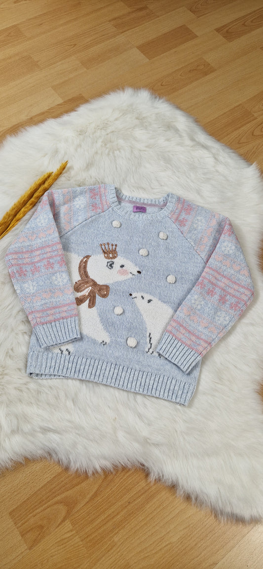 F&F Strickpullover – Blau – Mädchen – Gr. 110/116