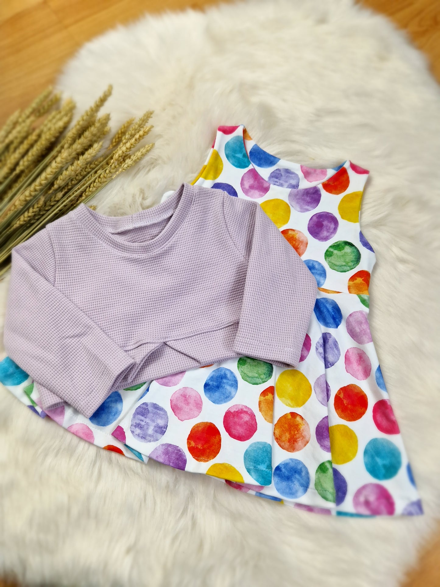 Handmade Set – Kleid & Sweater Kurz | Größe 80 | Mädchen